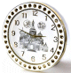 Horloge islamique ronde avec parties dorees