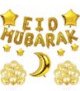 Mega Pack Eid Mubarak 37 ballons (grands ballons dores pour une decoration Aid Moubarak reussite)