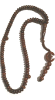 Chapelet "Sebha" a 99 grains de couleur marron fonce - motif croissant lune etoile