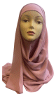 Hijab en crêpe facile à enfiler - Couleur Rose Hijab en crepe facile a enfiler - Couleur Rose
