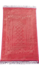 Grand tapis de prière de luxe (80x120 cm pour 1 à 2 personnes - 1kg) - Sajjada salat - couleur rose unie avec motif discret