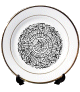 Assiette en porcelaine avec bordure doree et calligraphie de Sourate 109 Al-Kafiroune - Les infideles